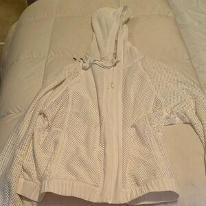 Lululemon Athletica White Mesh Zip-Up Jacket